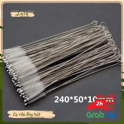 Combo 5 Dụng Cụ Cọ Rửa Vệ Sinh Ống Hút 24cm Thép Cao Cấp Không Gỉ. Vệ Sinh Ống Hút Tiện Dụng