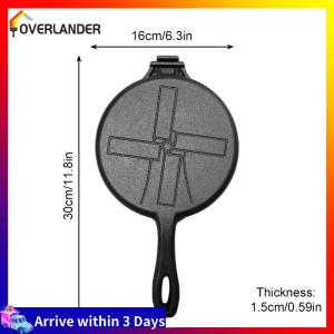 Cast Iron Waffle Maker Pan Round Waffle Mold Waffle Cake Maker for Stovetop Or Grill