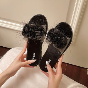 [Free Shipping] Summer New Fashion Rhinestone Flower Thick-Soled Outdoor 2025 Wedge Heel Slip-On WomenS Sandals
