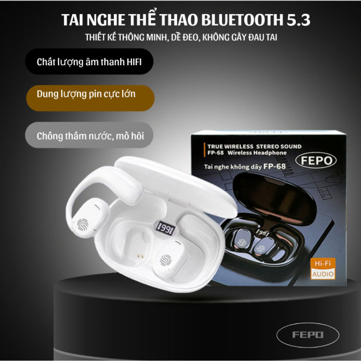 [ Chính Hãng ] Tai nghe thể thao FEPO thông minh 5.3 kết nối bluetooth ...