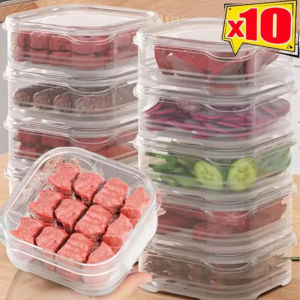 Free gift 10Pcs Refrigerator Meat Storage Boxes / Freezer Food Container / Kitchen Sealed Fresh-Keeping Box