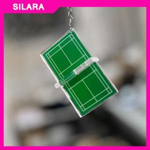 SILARA พวงกุญแจอะคริลิคสามมิติสำหรับเล่นเทนนิสโต๊ะปิงปองของที่ระลึกพวงกุญแจมินิ
