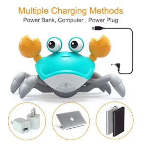 Induction Escape Crab Toddlers Toy Light Music Crawling Fun Toys For Children Educational Toys Rechargeable Birthday Gifts