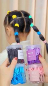 50pcs Hair Tie Gradient Color High Elastic Stretch Rubber Hair Bands Girl ponytail hair loop jewelry