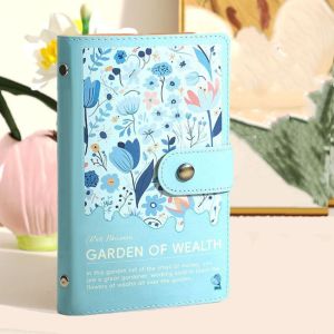 CMIEWN5 Leather 100 Envelopes Saving Money Binder Refillable Cash Envelopes Money Challenge Book Portable Loose-leaf Cash Organize Notebook Money Planners