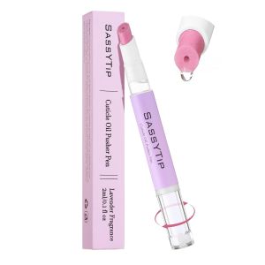 2 in 1 Cuticle Oil Pusher Pen Cuticle Remover with Jojoba Almond Oils - Tidies Cleans & Moisturizes Nail Edges At-Home On-the-Go Mani for Women Men (3pcs)