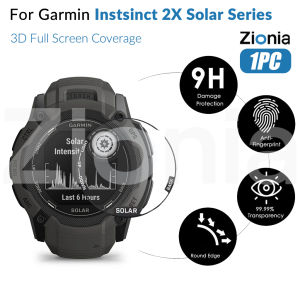 Zionia 1PC 20D HD Replacement Full Screen Curved Edge Full Coverage Protector Film for Garmin Instinct 2X Solar Tactical Instinct2X Smart Sport Watch HD 9H 3D Protective Glass Explosion-proof Anti Scratch Film Accessories