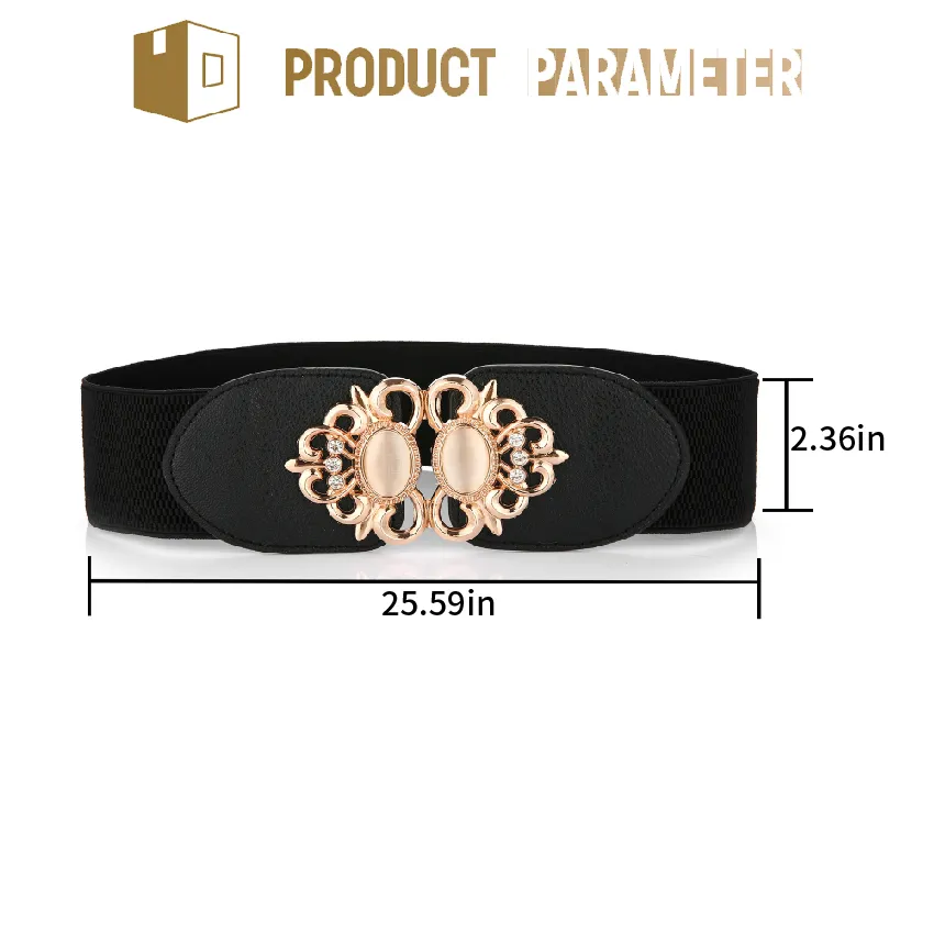 Women Belts Garterized Dress Belt For Women Wan Stretchable Waistband Belt  For Dress Elastic