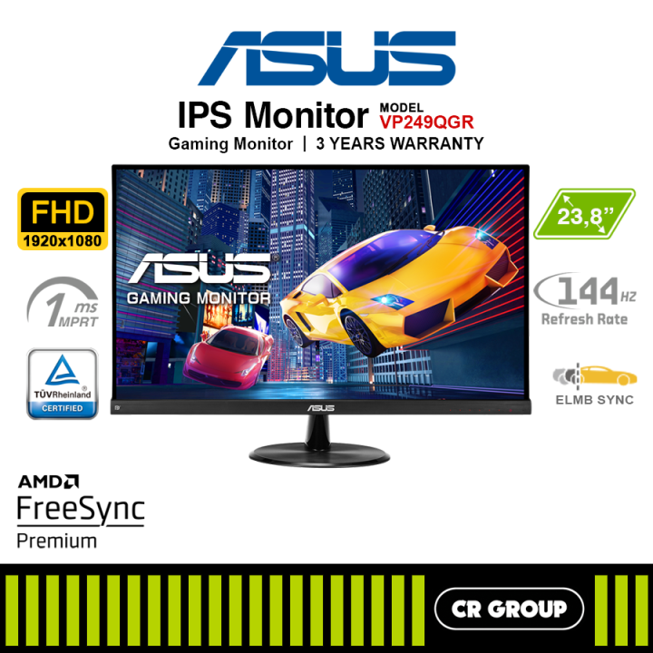 ASUS VP249QGR - 23.8" Full HD Gaming Monitor - 144Hz Refresh Rate - 1ms Response Time (3Yrs ASUS Warranty)