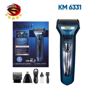 READY STOK !! KEMEI KM-6331 [3 IN 1] Alat Cukur Rambut Kumis dan Jenggot Bulu Hidung - Hair Clipper Rechargeable