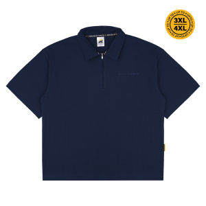 House of Smith Polo Shirt - Origin Halfzip Heavyweight Polo Boxy Navy - Polo Halfzip Boxy Pria