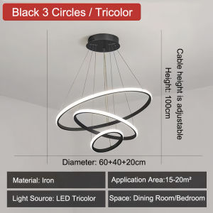 Chandelier Modern Pendant Lamp LED Tricolor  Ceiling Light Dining Living Room Light