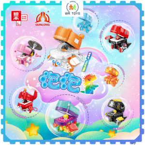 [READY STOCKS] 8 IN 1 Bubble Dragon Blind Box Children Toys Building Blocks Gift Set ZHE GAO CW3001A 哲高新品泡泡龙盲盒系列