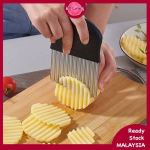 Pemotong Kentang Berbentuk Jalur 4 IN 1 Stainless Steel Potato French Fries Slicer Potato Wavy Edged Tool Vegetable Fruit Knife Cutter Chopper Slicer土豆切条