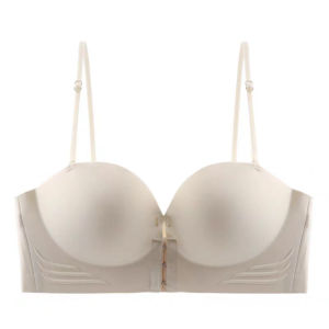 Women Strapless Bra Front Closure Seamless Front Open Bra Underwear Anti-slip Cohesive Bralette Small Chest Bra