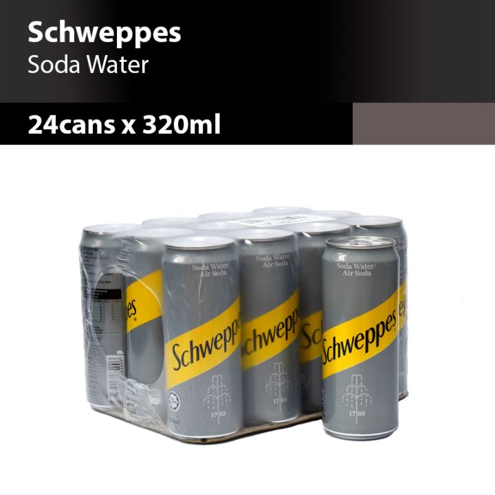 Schweppes Soda Water 24 cans x 320ml | Lazada Singapore