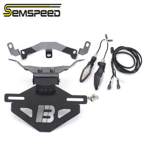 SEMSPEED Motorcycle Foldable Rear License Plate Tail Tidy Holder w/ Signal Turn Light For CFMOTO 800NK 800 NK 2023-2024