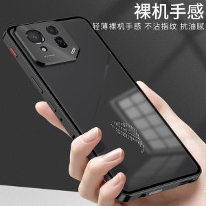 For ASUS ROG Phone 9 Pro Case Aluminium Alloy Metal Frame Case For ROG 9 9Pro Phone9Pro Clear Tempered Glass Back Cover Bumper