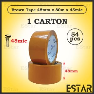 1 Carton 48mm Brown High Quality Opp Tape Brown Tape Fragile Tape 80m School Packaging Use [OPP02]