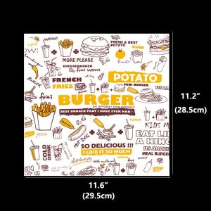100 Sheets Wax Paper Burger Wrap Sandwich Wrap Paper Greaseproof Liner Paper