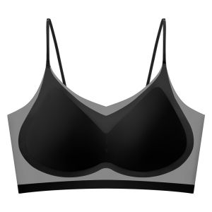 YZLong Ultra-thin Seamless Ice Silk Bra for Women with Thin Straps Breathable Backless Sleep Bra