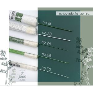 ลวดพันก้าน มัด 100 เส้น ลวดพันก้านสีเขียว สีขาว ลวดสำเร็จ