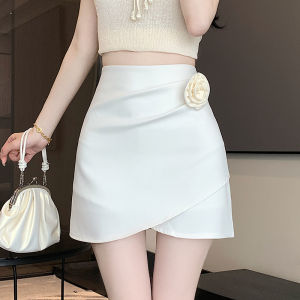 AMMIN กระโปรงสูทคาเมลอตสามมิติสไตล์เกาหลี2024ฤดูร้อนกระโปรงกระเป๋าแนบเนื้อสะโพกทรงสกินนี่เอวสูงกระโปรงทรงเอแหวกแนว