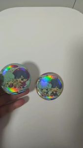Alien Stage Ivan Till Holographic Tin Badge Set of 2 Anime Chibi Button Pins Ita Bag Backpack Decoration Collectible Merchandise for Fans