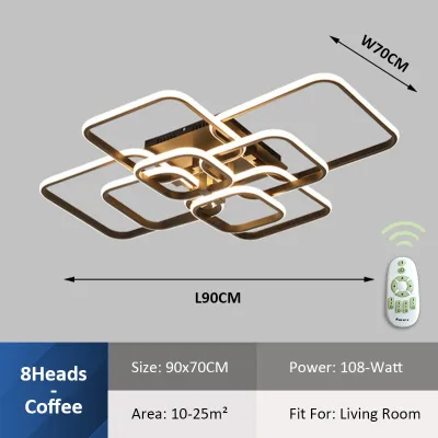 90CM Ceiling Light Tricolor Led Dim Lamp 108W Aluminum Dining Living Room Bedroom Living Room LED Lights