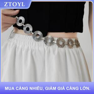【ZTOYL】 Phụ Nữ Của Thời Trang Vòng Tròn Kim Loại Chuỗi Vành Đai Rìa Vòng Eo Chuỗi Quần Áo Vành Đai Dây Thắt Lưng Cho Mùa Hè Bãi Biển