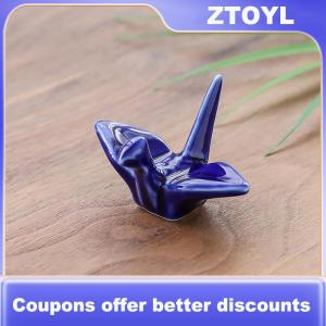 【ZTOYL】 Ceramic Paper Crane Chopstick Rest Chopsticks Forks Spoon Holder Dinner Spoon Stand Home Decoration Ornament Housewarming Gift