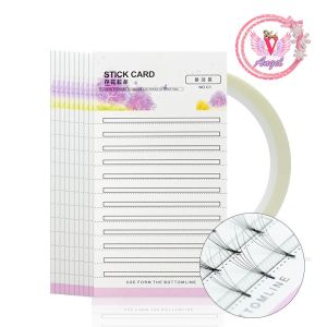 ชุดเทป แผ่นวางขนตาจับช่อ แผ่นวางขนตา STICK CARD 1ชุด 10แผ่น อุปกรณ์ต่อขนตา