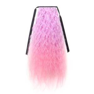 YOCKY Uốn ngô Tóc giả đuôi ngựa dây rút Nối tóc đuôi ngựa Ombre Tóc đuôi ngựa Sợi chịu nhiệt Tự nhiên Tóc đuôi ngựa Xoăn Dài lượn sóng Dành cho trẻ em và phụ nữ