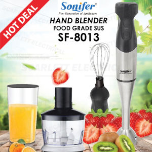 SONIFER SF-8013 Electric Hand Blender With Stainless Steel Blade And Measuring Cup / Pengisar Tangan Elektrik Sonifer