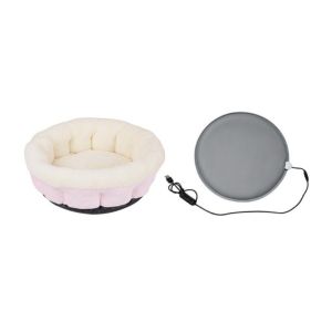 MAOMEI Có thể điều chỉnh nhiệt độ. Ổ ủ ấm cho thú cưng Sạc qua cổng USB. Mềm mại ấm áp Nhà cho chó kiểu sofa mây Tấm sưởi ấm cho thú cưng Có thể tháo rời. Giường ngủ cho thú cưng Mùa đông