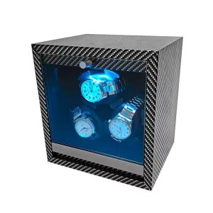 กล่องหมุนนาฬิกา 3 เรือน วอลนัทสีดำไม้ กล่องหมุนนาฬิกาอัตโนมัติ watch winder