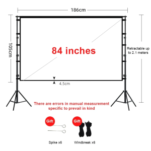 Softhome 84-150-Inch Retractable High-Definition Projection Screen 4K Indoor And Outdoor Projection Ccreen
