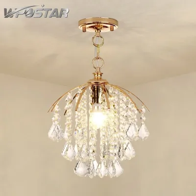 Modern Crystal Pendant Lights Metal Crystal Aisle Ceiling Light Nordic Entrance Chandelier Light Hanging Light