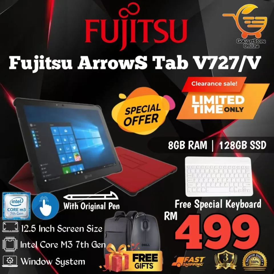 Fujitsu Arrows Tab v727/v INTEL CORE M3 / 7TH GEN / 8gb ram
