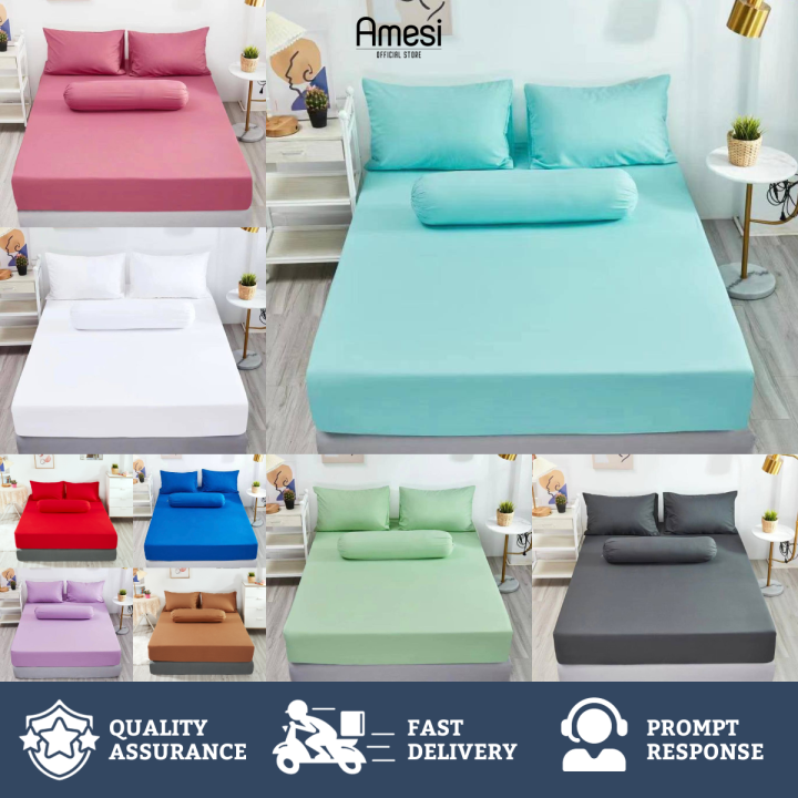 13 Plain Colors Series Premium Fitted Bedsheet Cadar Tilam Getah ...