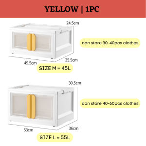 Twin Door Foldable Big Plastic Cabinet Transparent Storage Box Front Open Multipurpose Stackable Storage Container