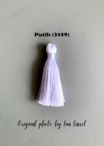 TASSEL JILBAB SEGIEMPAT ULIR POLY SILK  ( 1 LUSIN 1 WARNA ) 6 CM PREMIUM TASSEL RUMBAI NAPOCUT