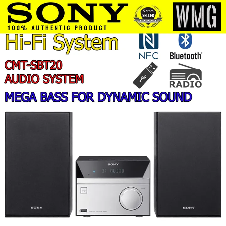 Sony Hi-Fi System CMT-SBT20 Audio System CD NFC Bluetooth Radio