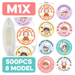 500 Pcs Stiker Selamat Menikmati Sticker Roll Makanan Kue Thank You Terima Kasih ST001