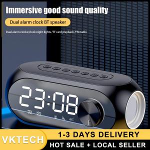 Radio FM Music Player with Alarm Clock Heavy Subwoofer BT Speaker Rechargeable Desktop Small BT Speaker for Party Outdoor Travel