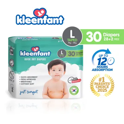 Kleenfant Baby Taped Diaper Large (30 Pads) Disposable Diaper Baby Essentials Free Shipping