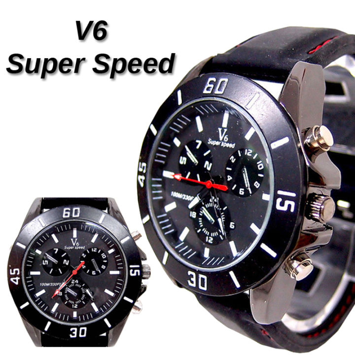 Ormano V6 Super Speed Jam Tangan Pria Analog Watch Strap Rubber