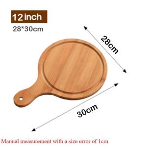 10/12 Inch Wooden Pizza Plate Round Bamboo Barbecue Plate Tray Baking Pan Steak Plate Tool Japanese Round Bread Cake Tray