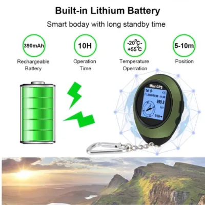 GPS NAVIGASI HANDHELD Waterproof Digital Altimeter Barometer USB port