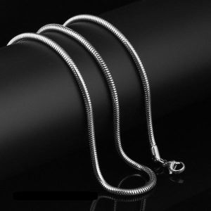 Kalung titanium anti karat silver model bulat kalung pria dan wanita
